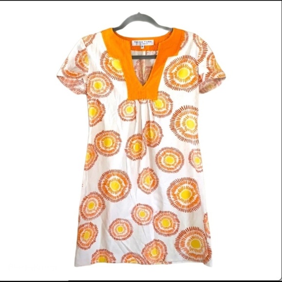 Trina Turk Los Angeles Orange Silk Blend Dress - Picture 1 of 9